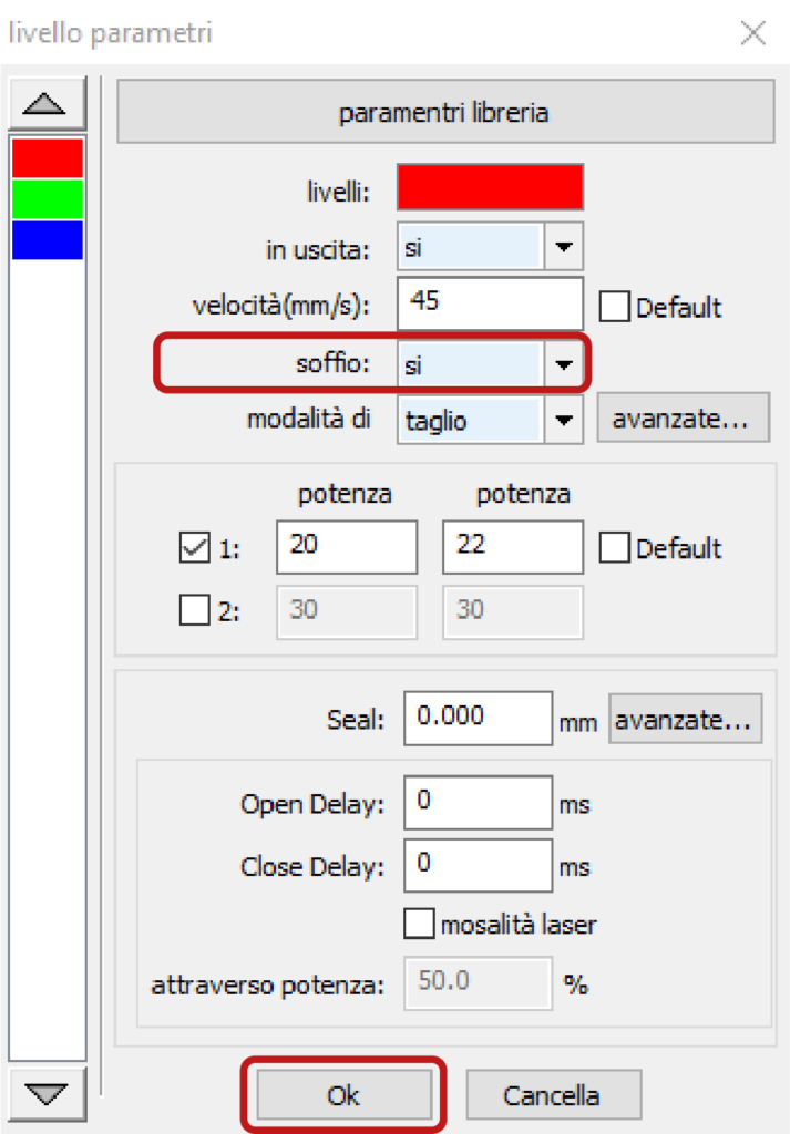 taglio laser soffio si