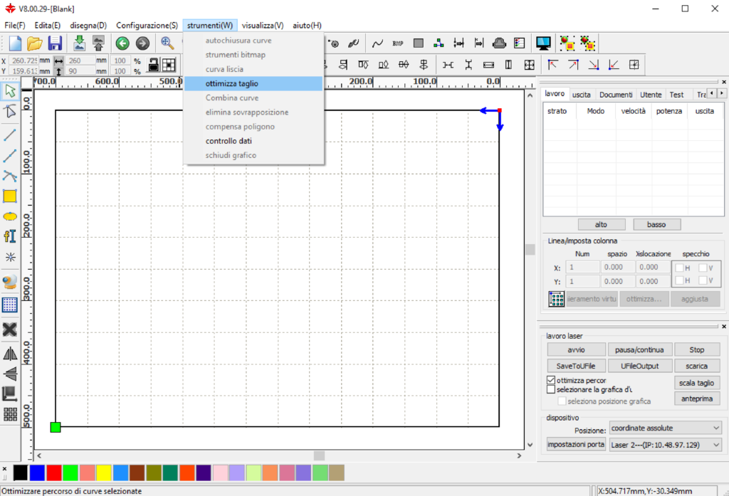 taglio laser ottimizza taglio