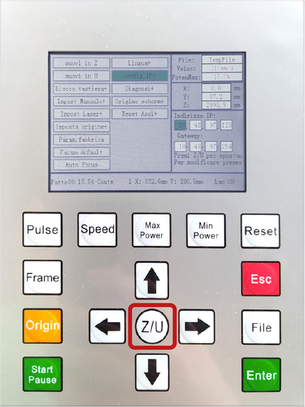 taglio laser pannello ZU IP